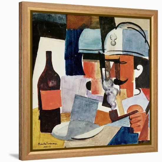 Soldier with Pipe and Bottle-Roger de La Fresnaye-Framed Premier Image Canvas