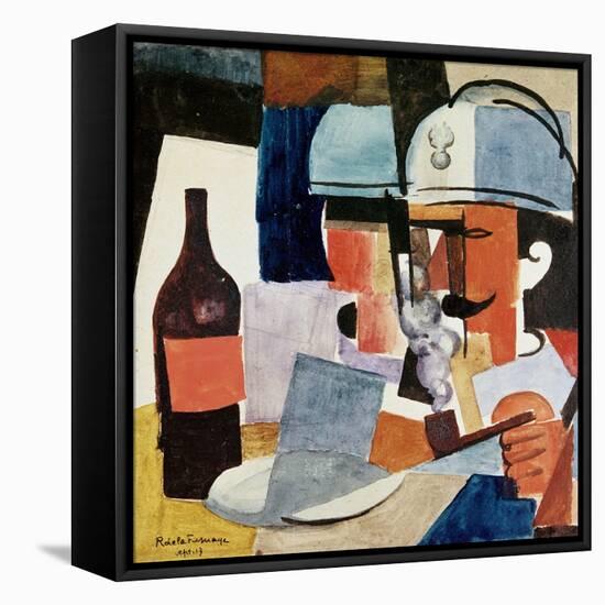 Soldier with Pipe and Bottle-Roger de La Fresnaye-Framed Premier Image Canvas