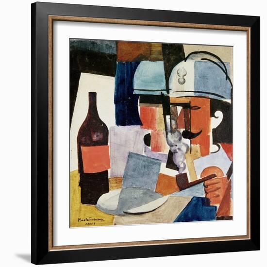 Soldier with Pipe and Bottle-Roger de La Fresnaye-Framed Giclee Print