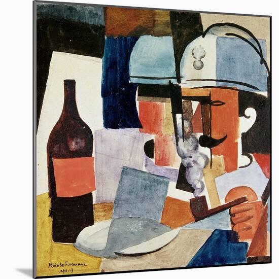 Soldier with Pipe and Bottle-Roger de La Fresnaye-Mounted Giclee Print