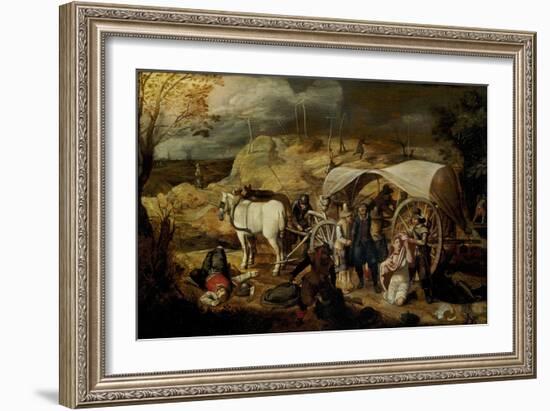 Soldiers Ambush a Cart and Passengers, Between 1600-1647-Sebastian Vrancx-Framed Giclee Print