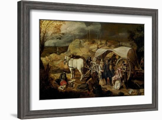 Soldiers Ambush a Cart and Passengers, Between 1600-1647-Sebastian Vrancx-Framed Giclee Print