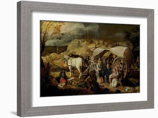 Soldiers Ambush a Cart and Passengers, Between 1600-1647-Sebastian Vrancx-Framed Giclee Print