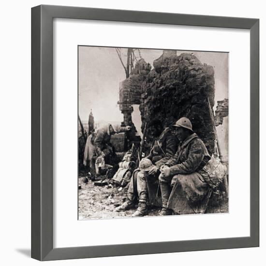 Soldiers among ruins, c1914-c1918-Unknown-Framed Photographic Print