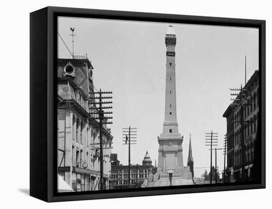 Soldiers and Sailors Monument during Construction in Indianapolis-null-Framed Premier Image Canvas