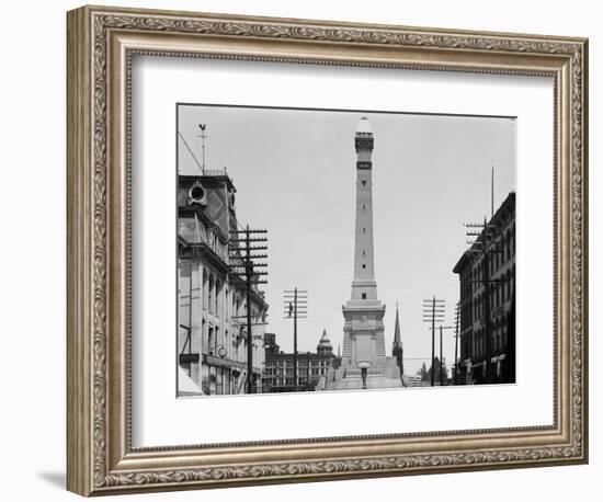 Soldiers and Sailors Monument during Construction in Indianapolis-null-Framed Photographic Print