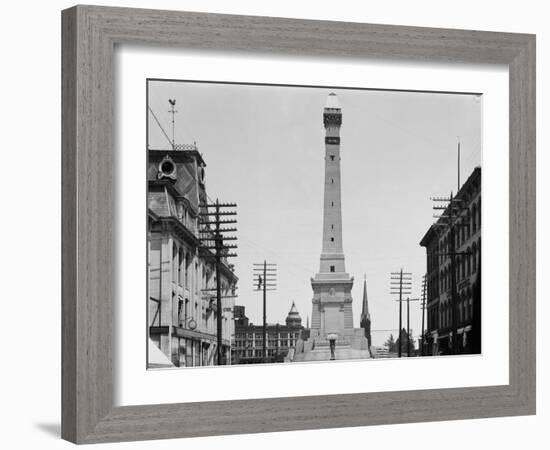 Soldiers and Sailors Monument during Construction in Indianapolis-null-Framed Photographic Print