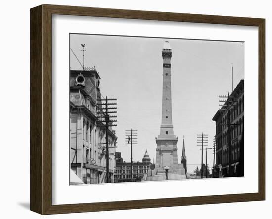 Soldiers and Sailors Monument during Construction in Indianapolis-null-Framed Photographic Print