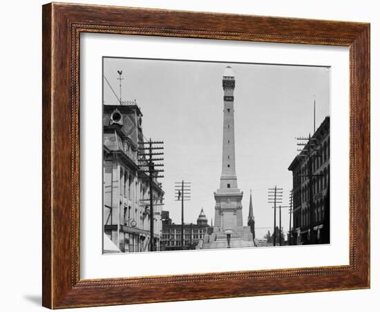 Soldiers and Sailors Monument during Construction in Indianapolis-null-Framed Photographic Print