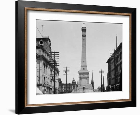 Soldiers and Sailors Monument during Construction in Indianapolis-null-Framed Photographic Print