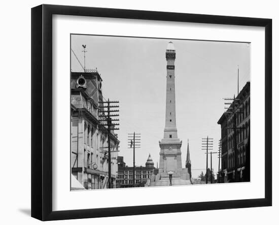 Soldiers and Sailors Monument during Construction in Indianapolis-null-Framed Photographic Print