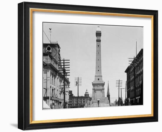 Soldiers and Sailors Monument during Construction in Indianapolis-null-Framed Photographic Print