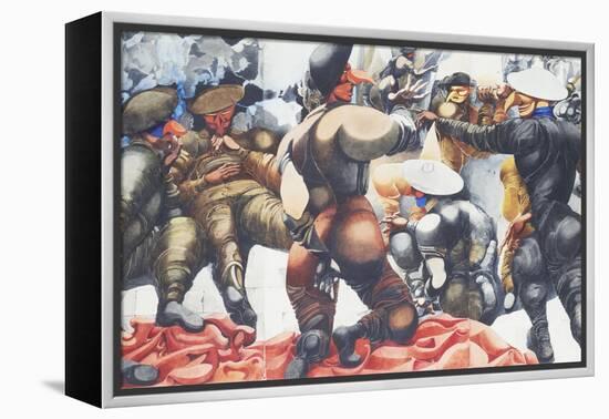 Soldiers at Rye-Edward Burra-Framed Premier Image Canvas