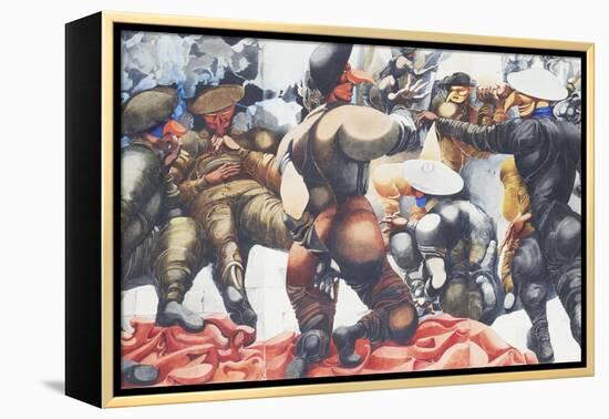 Soldiers at Rye-Edward Burra-Framed Premier Image Canvas