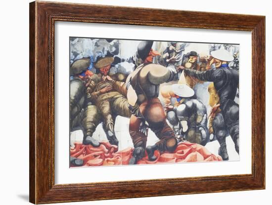 Soldiers at Rye-Edward Burra-Framed Giclee Print