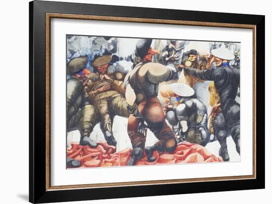 Soldiers at Rye-Edward Burra-Framed Giclee Print