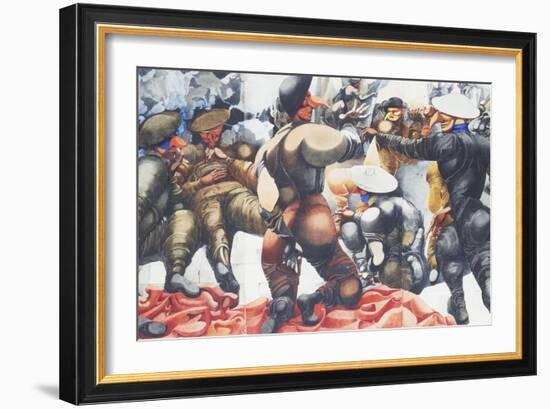 Soldiers at Rye-Edward Burra-Framed Giclee Print