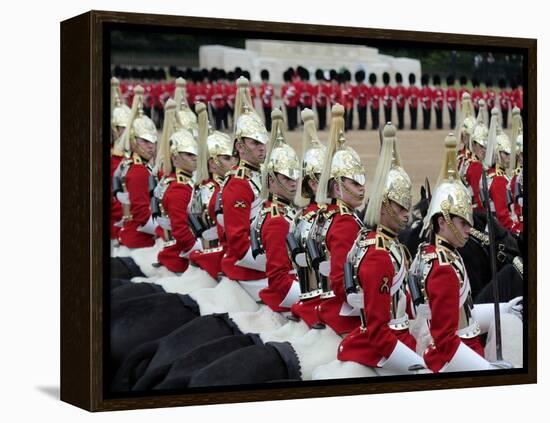 Soldiers at Trooping Colour 2012, Queen's Birthday Parade, Horse Guards, Whitehall, London, England-Hans Peter Merten-Framed Premier Image Canvas