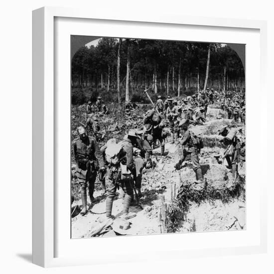 Soldiers Digging Trenches, World War I, 1914-1918-null-Framed Photographic Print