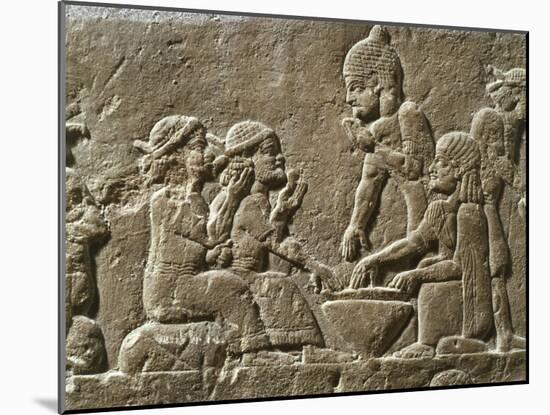 Soldiers Eating, from Military camp, relief, 7th century BC Assyrian-null-Mounted Photographic Print