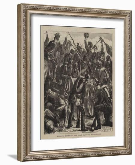 Soldiers Examining the First Captured Mitrailleuse-Matthew White Ridley-Framed Giclee Print