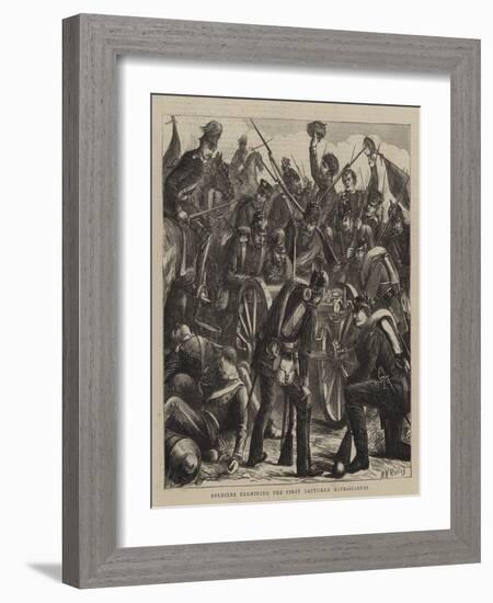 Soldiers Examining the First Captured Mitrailleuse-Matthew White Ridley-Framed Giclee Print