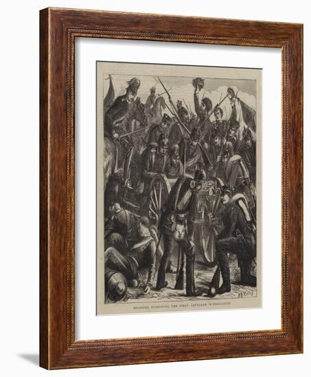 Soldiers Examining the First Captured Mitrailleuse-Matthew White Ridley-Framed Giclee Print