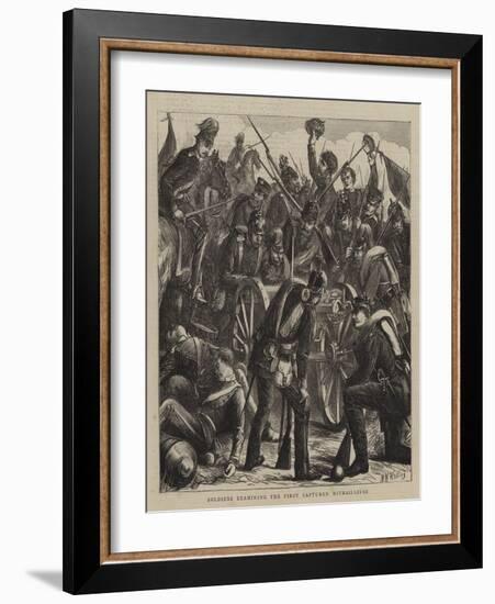 Soldiers Examining the First Captured Mitrailleuse-Matthew White Ridley-Framed Giclee Print