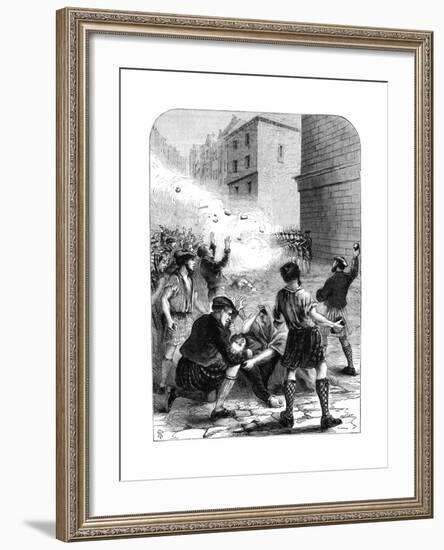 Soldiers Firing on Rioters During the Insurrection at Glasgow, 1706-null-Framed Giclee Print