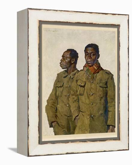 Soldiers from Liberia Fighting with the Allies in World War One-Theodor Baumgartner-Framed Premier Image Canvas