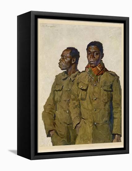 Soldiers from Liberia Fighting with the Allies in World War One-Theodor Baumgartner-Framed Premier Image Canvas