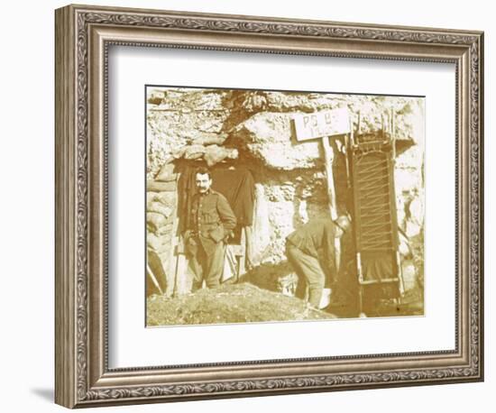 Soldiers in front line trenches, c1914-c1918-Unknown-Framed Photographic Print