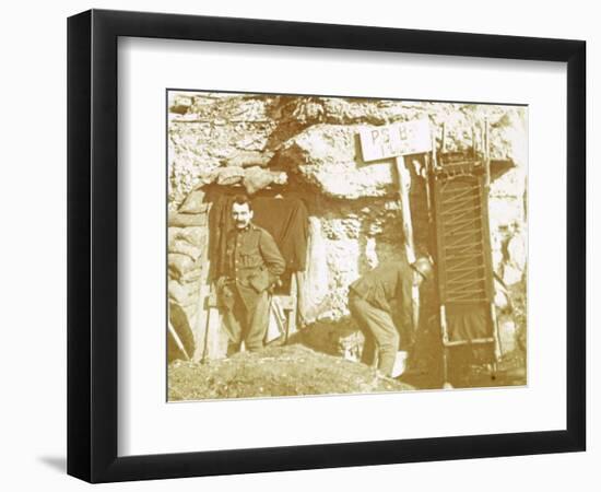 Soldiers in front line trenches, c1914-c1918-Unknown-Framed Photographic Print