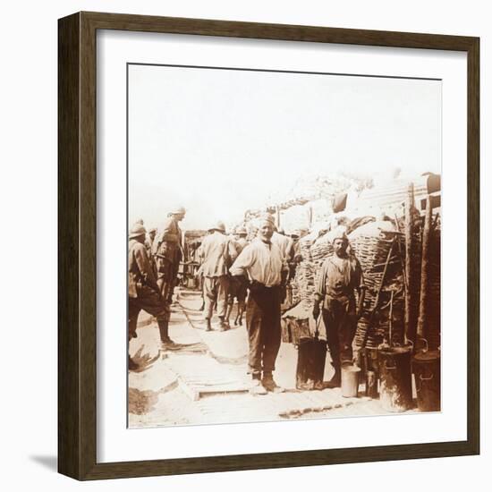 Soldiers in the trenches, Belgium, c1914-c1918-Unknown-Framed Photographic Print