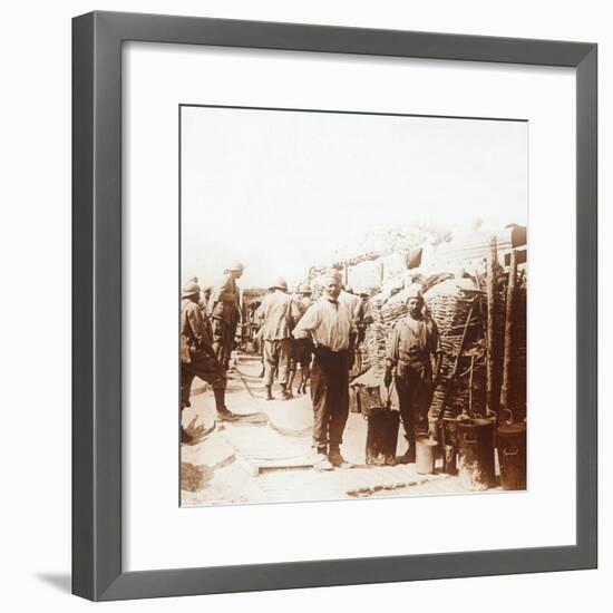 Soldiers in the trenches, Belgium, c1914-c1918-Unknown-Framed Photographic Print
