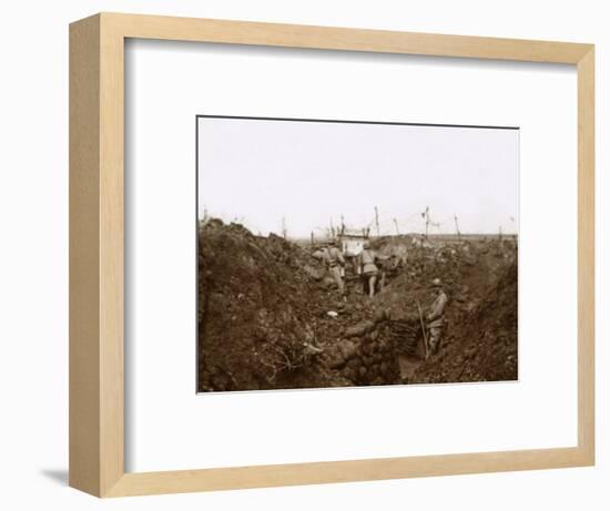 Soldiers in the trenches, Massiges, northern France, c1914-c1918-Unknown-Framed Photographic Print