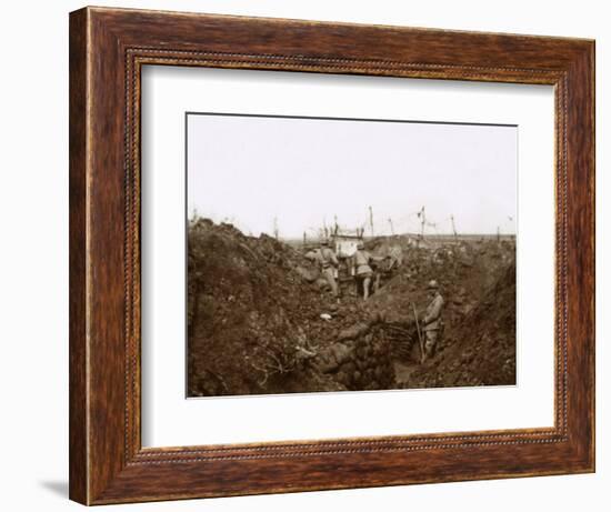 Soldiers in the trenches, Massiges, northern France, c1914-c1918-Unknown-Framed Photographic Print