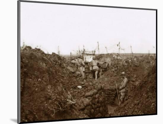 Soldiers in the trenches, Massiges, northern France, c1914-c1918-Unknown-Mounted Photographic Print