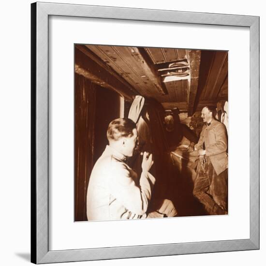 Soldiers in trenches, Genicourt, northern France, c1914-c1918-Unknown-Framed Photographic Print