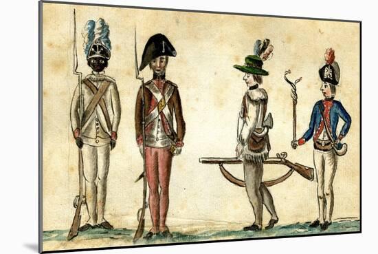 Soldiers in Uniform, 1781-84-Jean Baptiste Antoine de Verger-Mounted Giclee Print