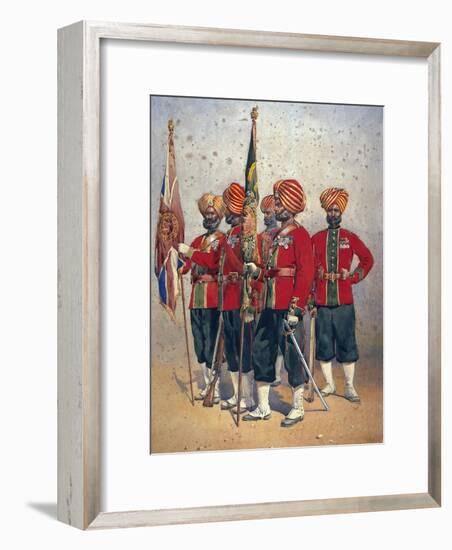 Soldiers of the 15th Ludhiana Sikhs, Illustration for 'Armies of India' by Major G.F. MacMunn,…-Alfred Crowdy Lovett-Framed Giclee Print