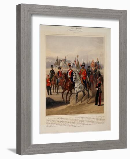 Soldiers of the 1st Guard Cavalry Division of the Russian Imperial Guard, 1867-Karl Karlovich Piratsky-Framed Giclee Print