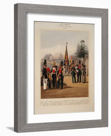 Soldiers of the 2st Guards Infantry Division of the Russian Imperial Guard, 1867-Karl Karlovich Piratsky-Framed Giclee Print