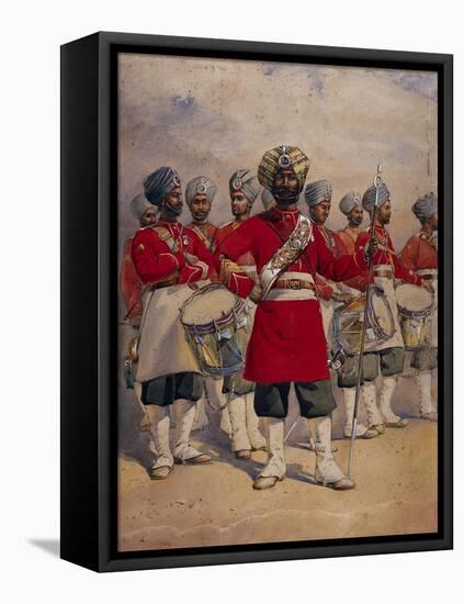 Soldiers of the 45th Rattray's Sikhs 'The Drums' Jat Sikhs, Illustration for 'Armies of India' by…-Alfred Crowdy Lovett-Framed Premier Image Canvas