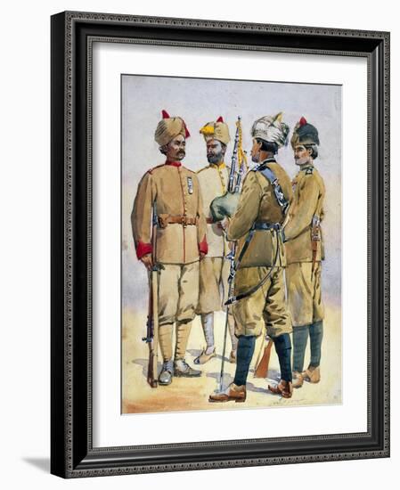 Soldiers of the Frontier Force, Illustration for 'Armies of India' by Major G.F. MacMunn,…-Alfred Crowdy Lovett-Framed Giclee Print