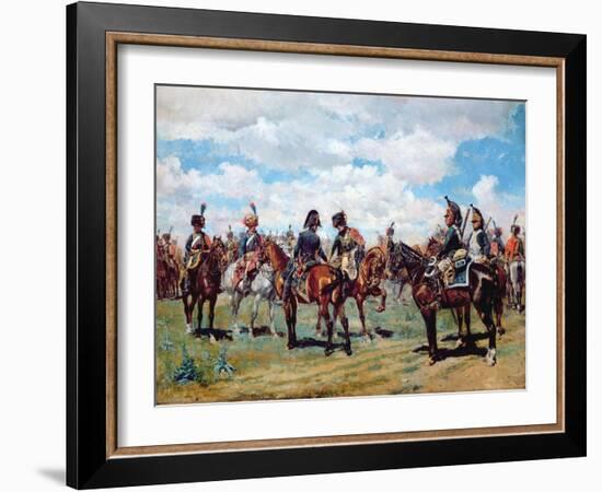 Soldiers on Horseback-Jean-Louis Ernest Meissonier-Framed Giclee Print