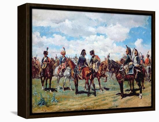 Soldiers on Horseback-Jean-Louis Ernest Meissonier-Framed Premier Image Canvas