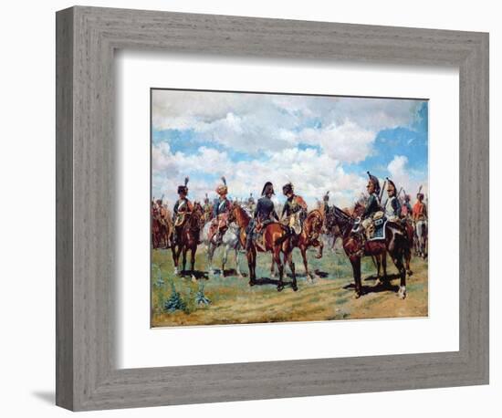 Soldiers on Horseback-Jean-Louis Ernest Meissonier-Framed Giclee Print