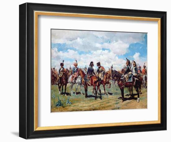 Soldiers on Horseback-Jean-Louis Ernest Meissonier-Framed Giclee Print