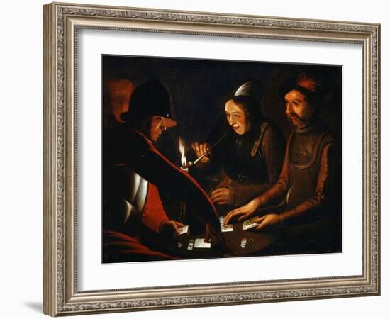 Soldiers Playing Cards, 17th Century-Georges de La Tour-Framed Giclee Print